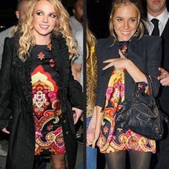 NWT Celebrity See By Chloe 60's/70's Psychedelic Style Silk Shift Dress - Picture 10 of 10